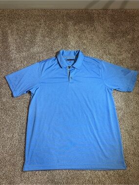 Pebble Beach Light Blue Striped Men’s Polo